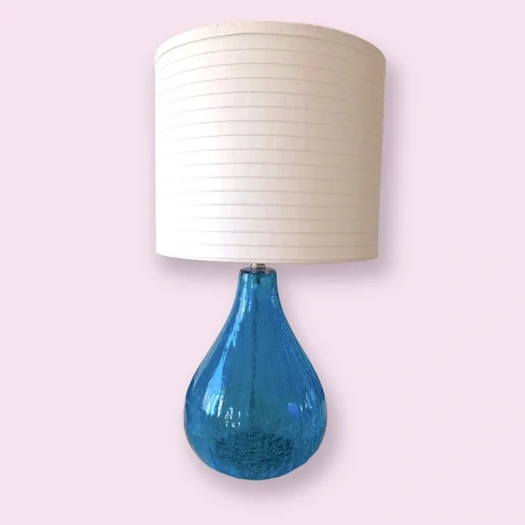Cerulean Blue Glass Lamp - Picture 1 of 3
